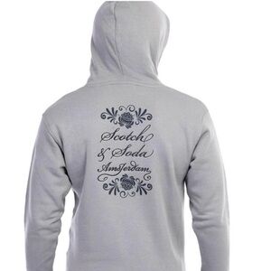 NWT Scotch & Soda Light Gray Hoodie with Blue Print HOODIE